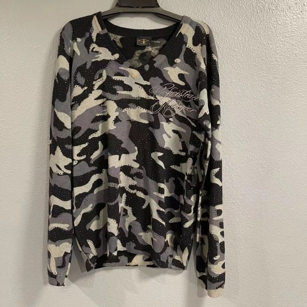 Christian audigier wool sweater men